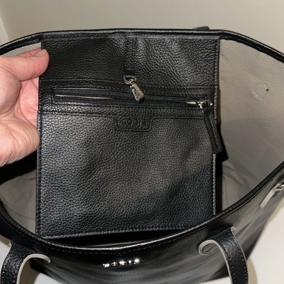 Lodis Black Leather Tote Purse EUC - Picture 7 of 10